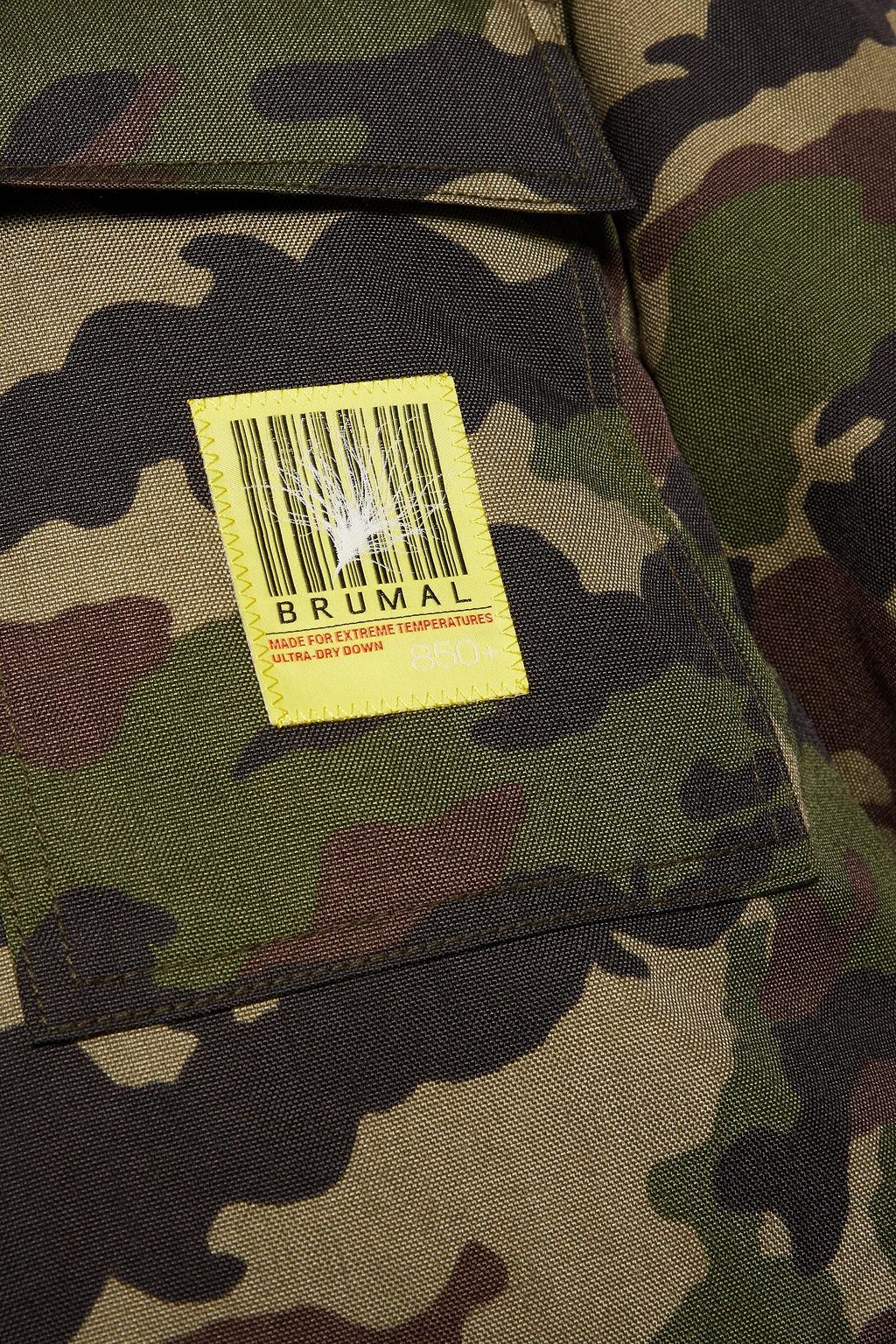BRUMAL Oversized camouflage shell hooded down parka