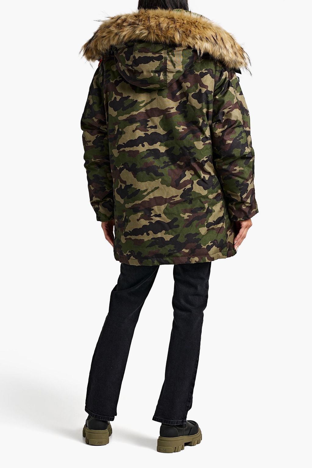 BRUMAL Oversized camouflage shell hooded down parka