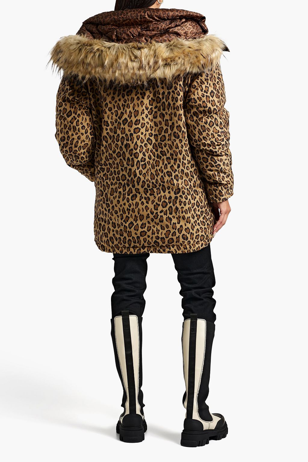BRUMAL Leopard-print quilted shell hooded down parka