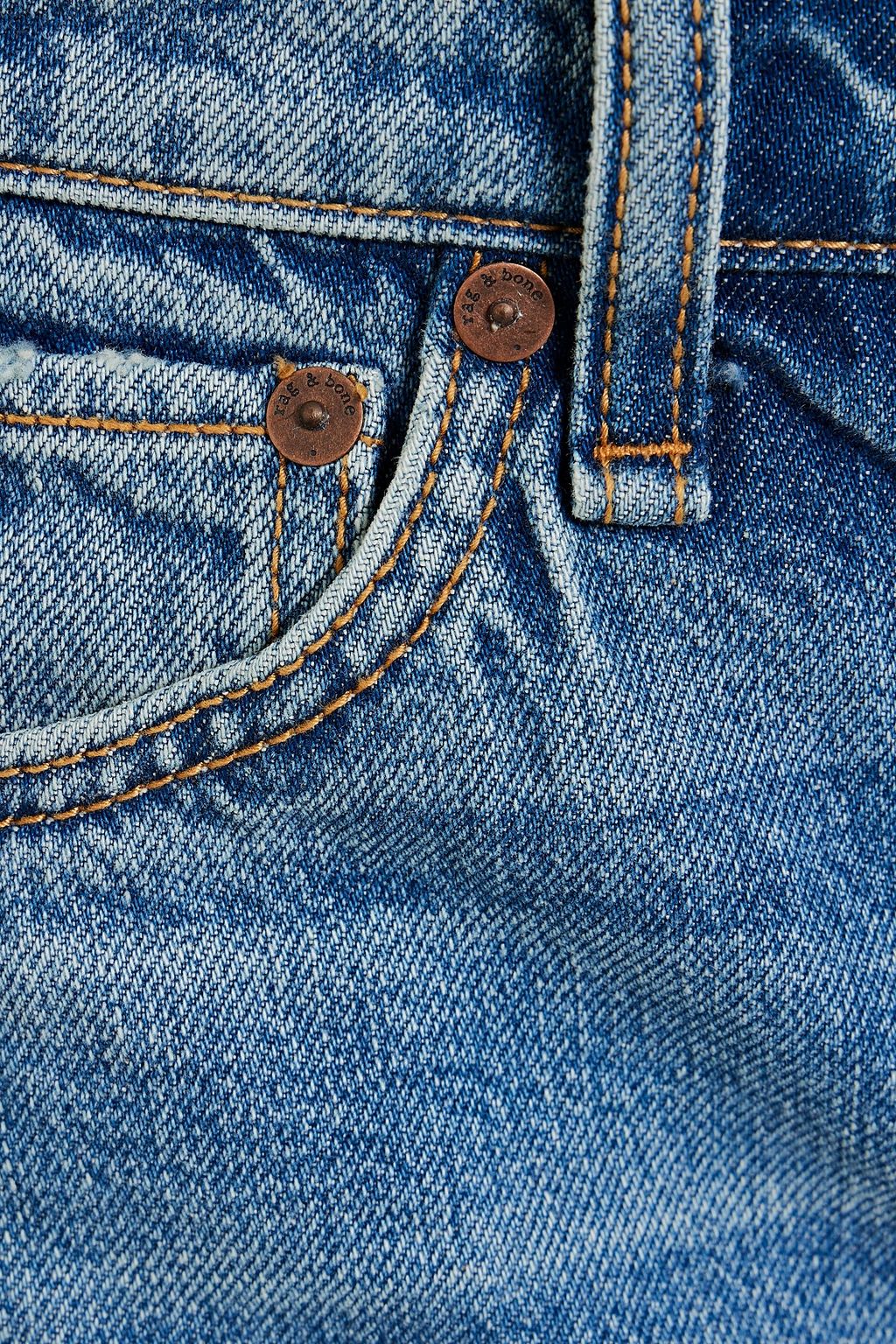 RAG & BONE شورت «دري» من الجينز الباهت