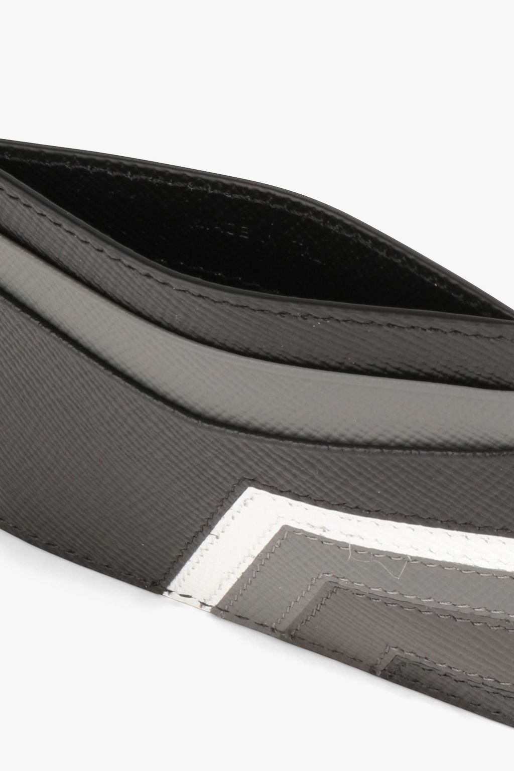 SERAPIAN Color-block textured-leather cardholder