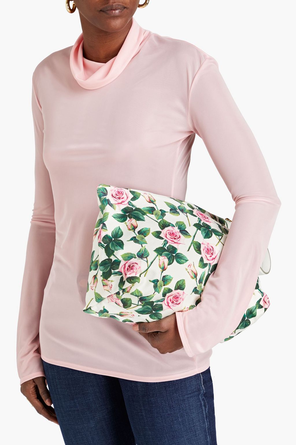 DOLCE&GABBANA Floral-print cotton-canvas pouch