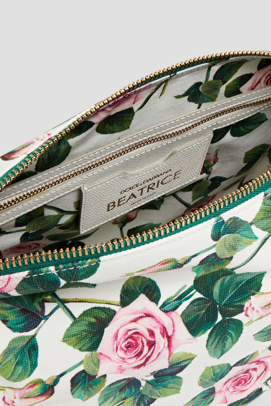 DOLCE&GABBANA Floral-print cotton-canvas pouch
