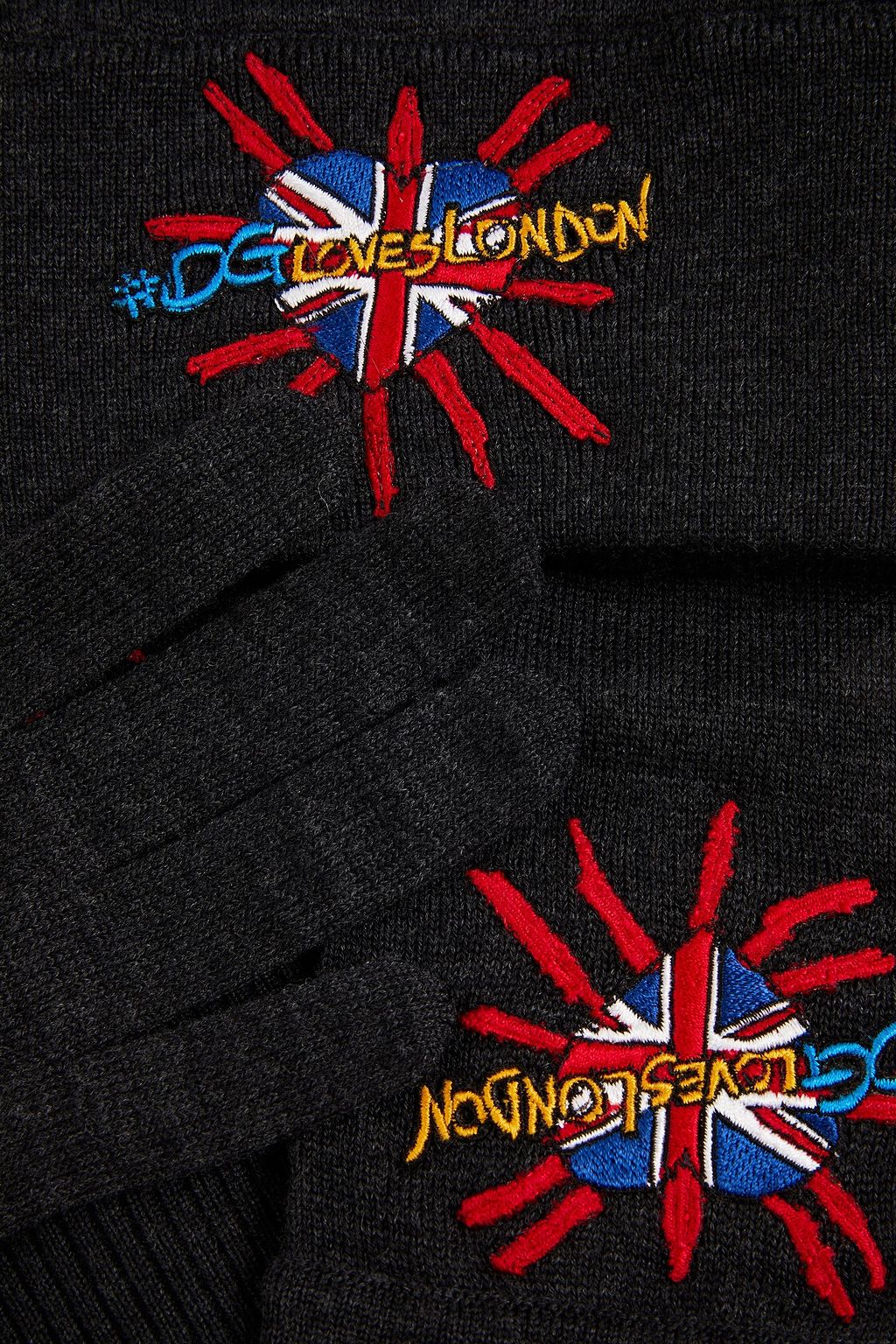 DOLCE&GABBANA ウール ビーニー&スカーフ&手袋 セット 刺繍入り