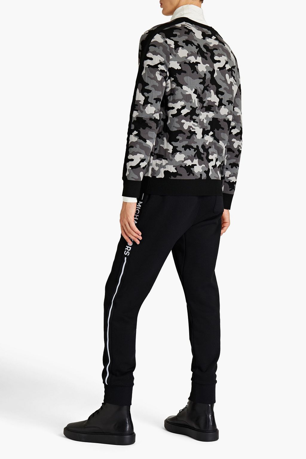 MICHAEL KORS Camouflage-print jacquard-knit sweater