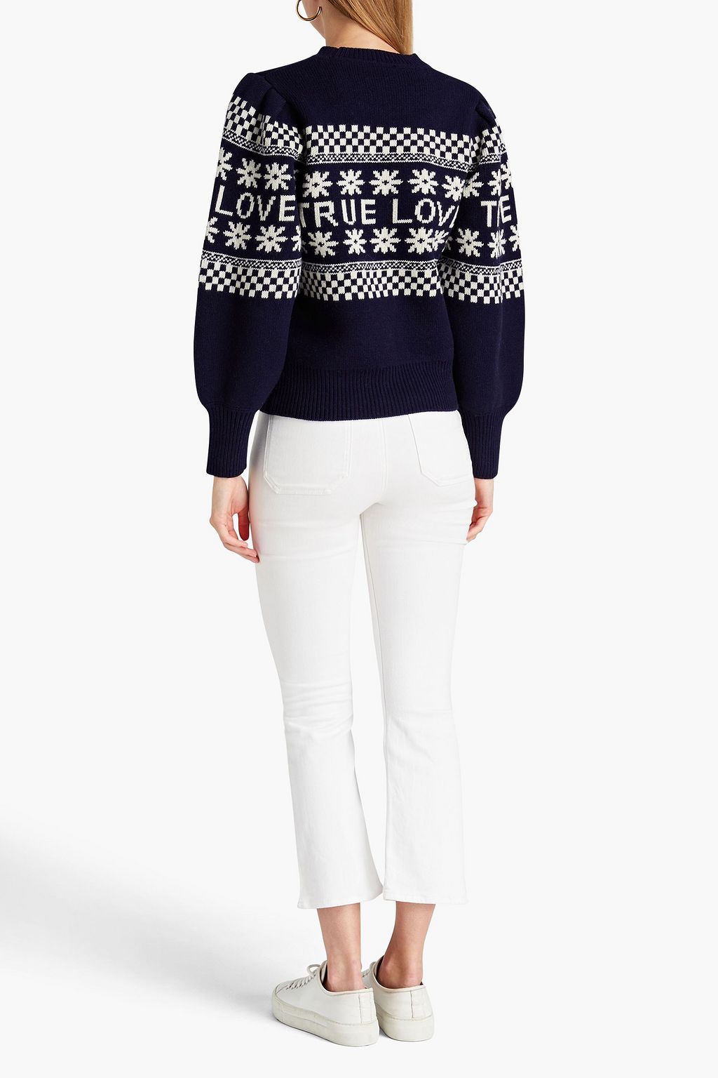 SANDRO Intarsia wool-blend sweater