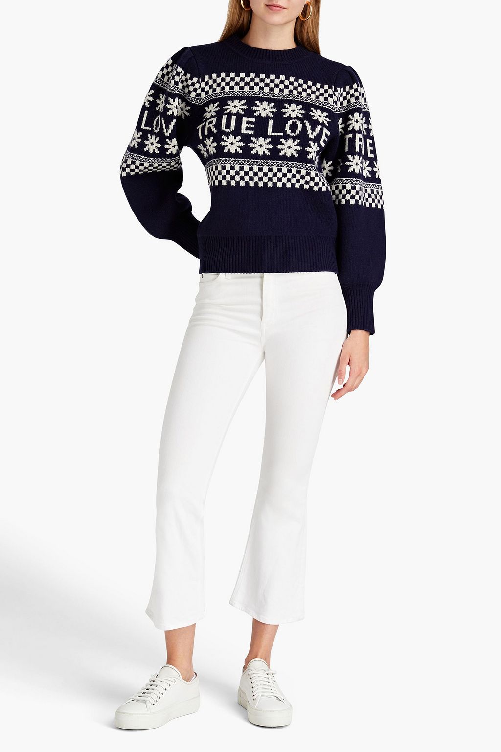 SANDRO Intarsia wool-blend sweater