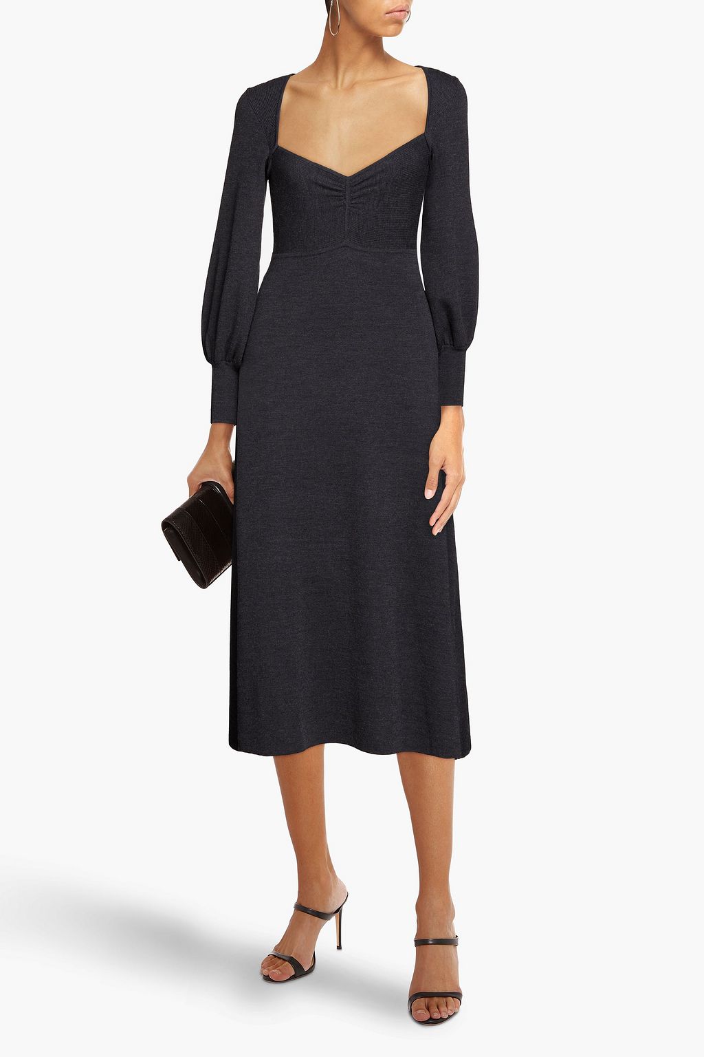 SANDRO Henriette ruched knitted mini dress