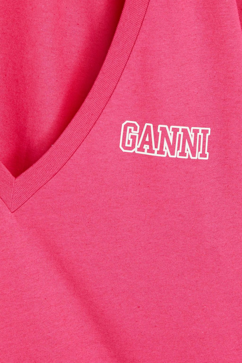 GANNI تيشيرت من الجيرسيه المصنوع من مزيج القطن مزين بطبعات