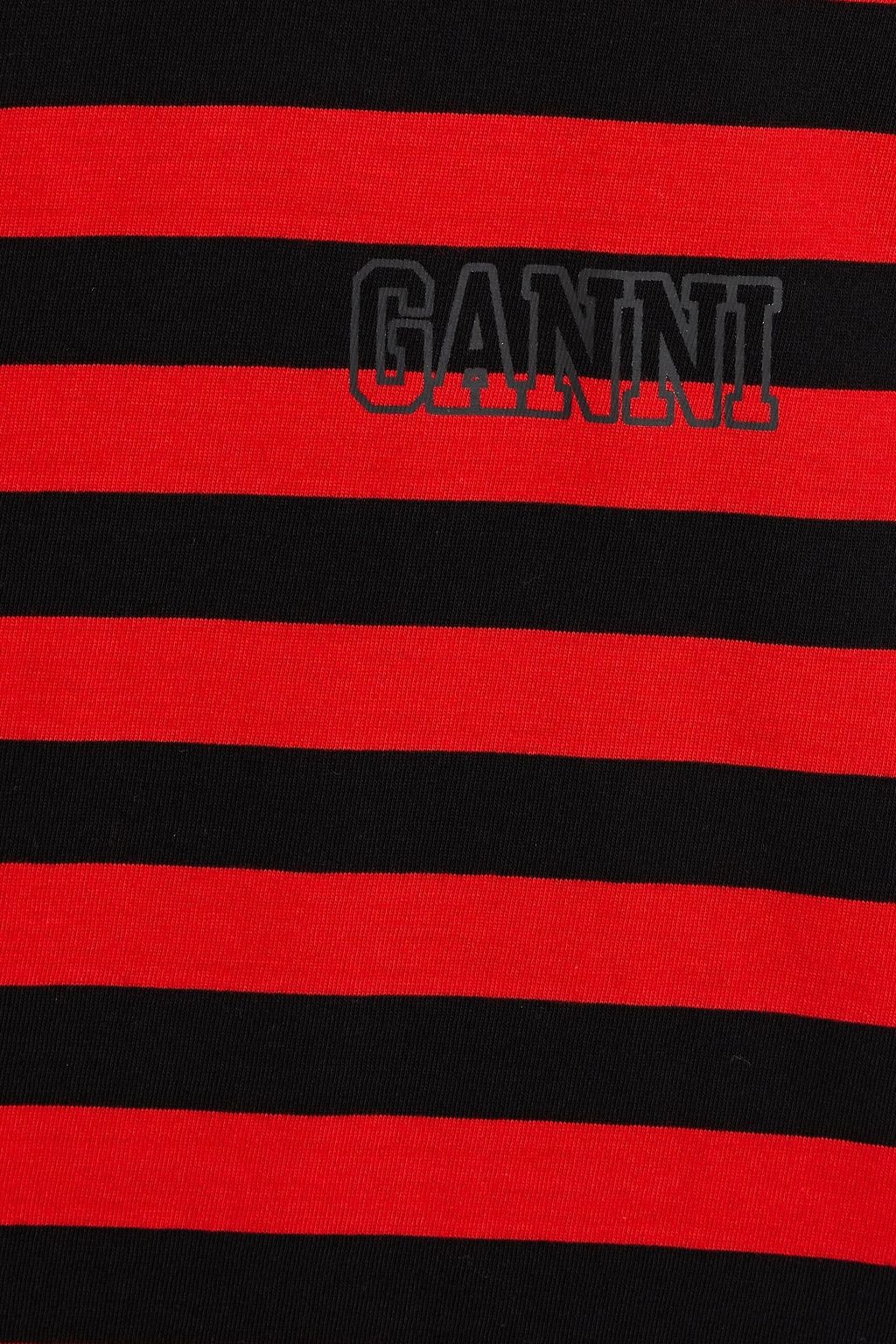 GANNI T-Shirt aus Baumwoll-Jersey mit Streifen