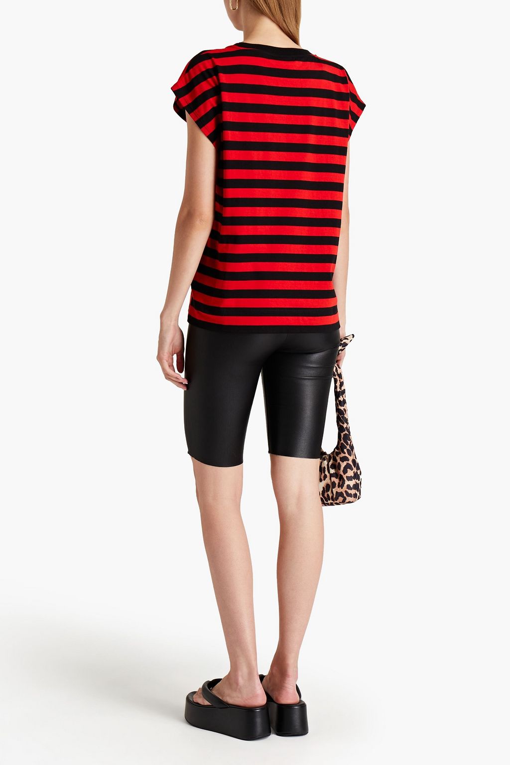 GANNI T-Shirt aus Baumwoll-Jersey mit Streifen