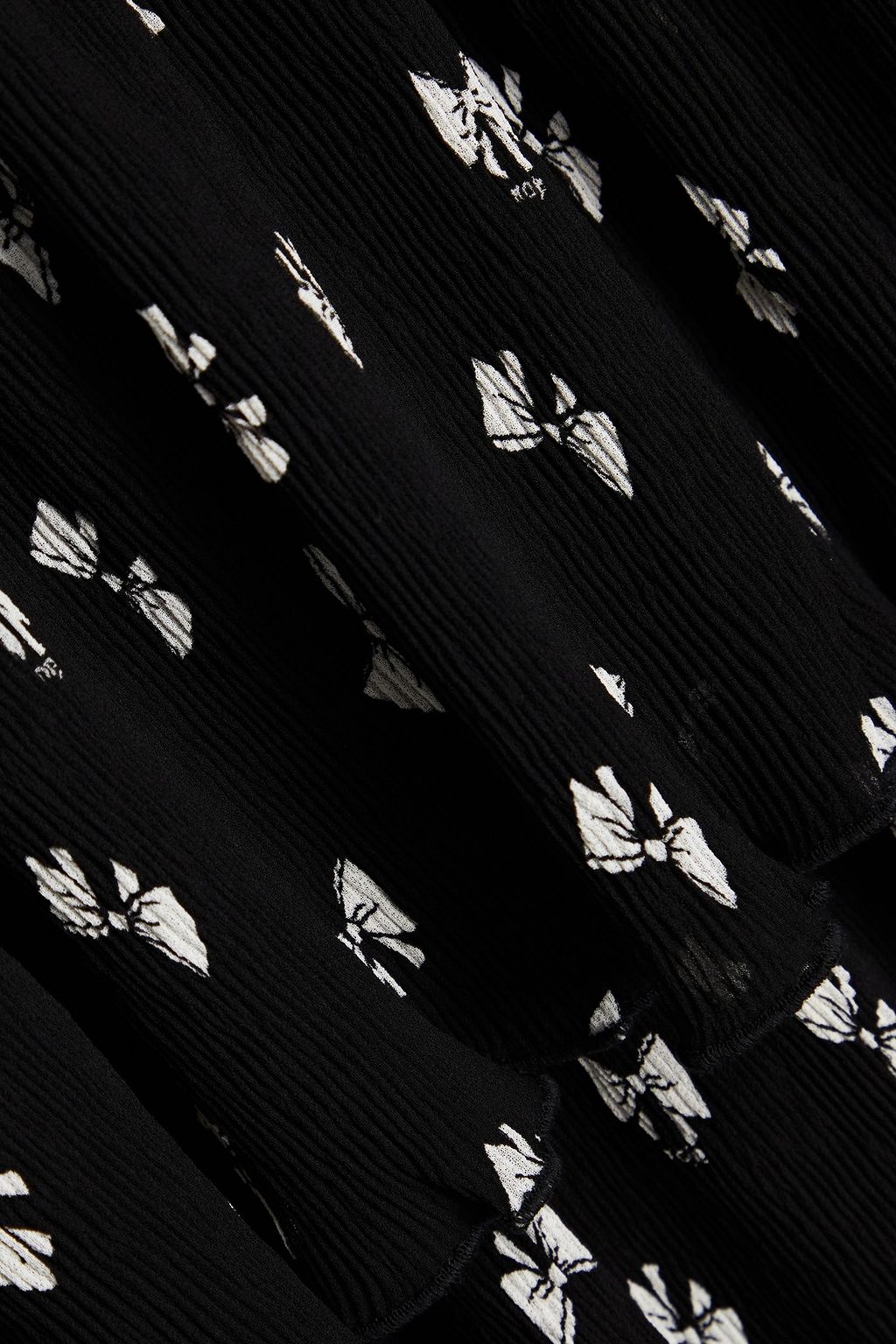 MAJE Tiered printed crepon midi skirt
