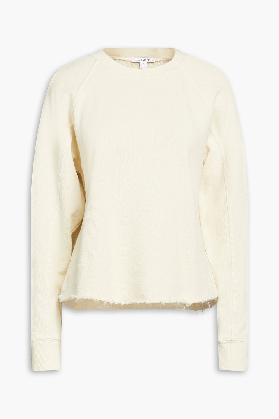 James Perse Raw-cut French Cotton-terry Sweatshirt In Neutrals