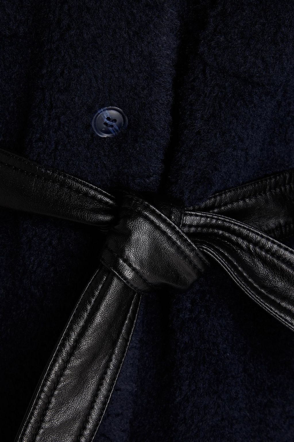 MAJE Belted faux shearling coat
