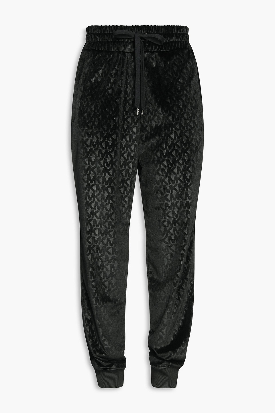 Michael Michael Kors Logo-print Velour Track Trousers In Black