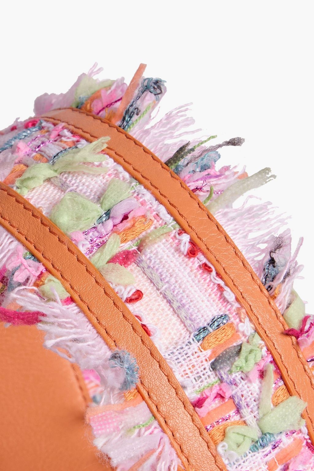 MULBERRY Leather-trimmed tweed bag strap