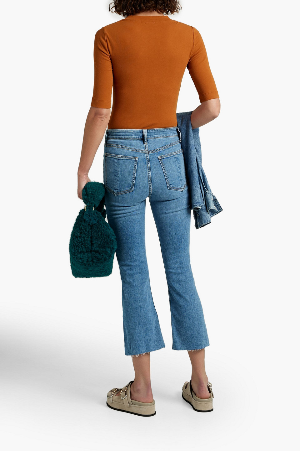 Shop Rag & Bone Nina High-rise Kick-flare Jeans In Light Denim