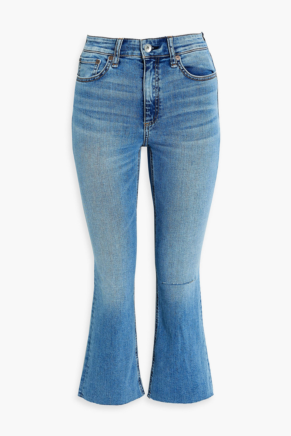 Rag & Bone Nina High-rise Flared Stretch-denim Jeans In Light Denim
