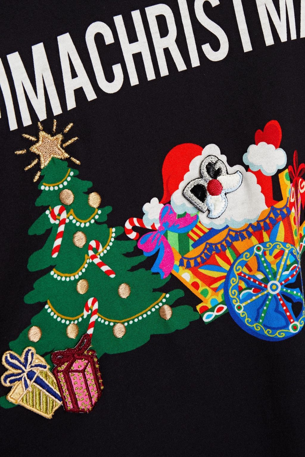 DOLCE&GABBANA Embroidered printed cotton-jersey T-shirt