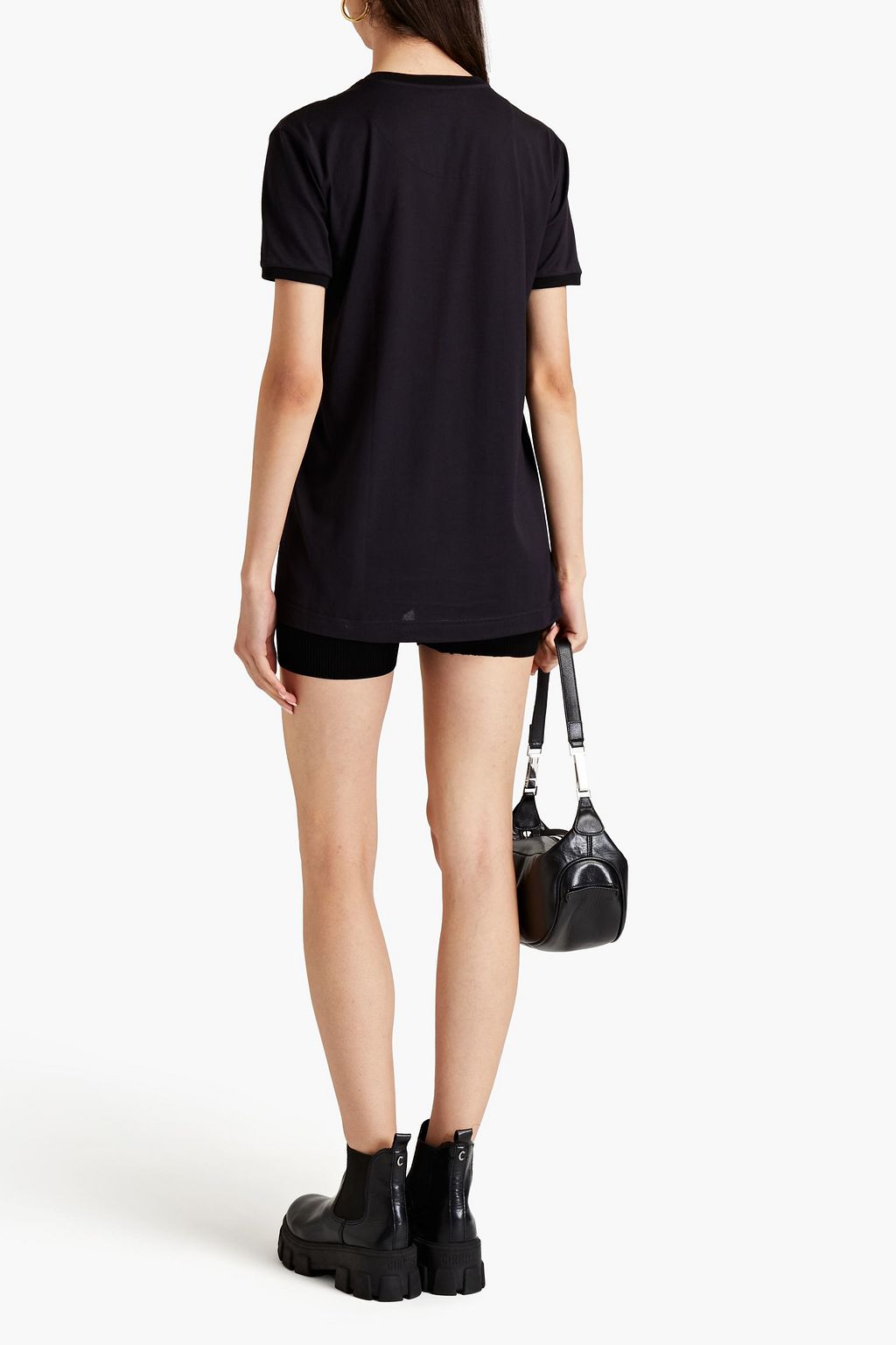DOLCE&GABBANA Embroidered printed cotton-jersey T-shirt