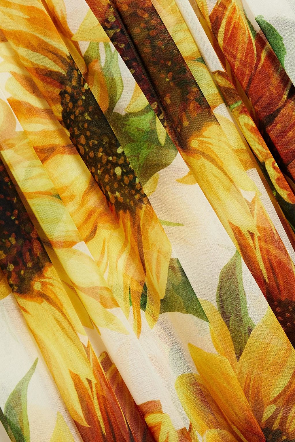 DOLCE & GABBANA Gathered floral-print silk-blend georgette maxi skirt