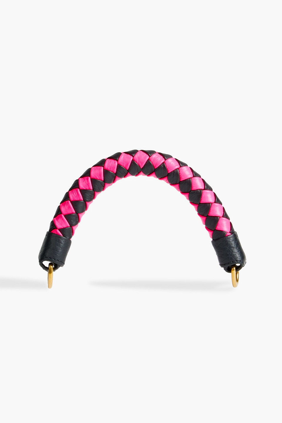 Two-tone braided leather bag strap