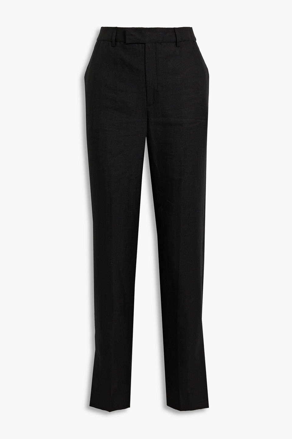 Bite Studios Herringbone Organic Linen Straight-leg Pants In Black