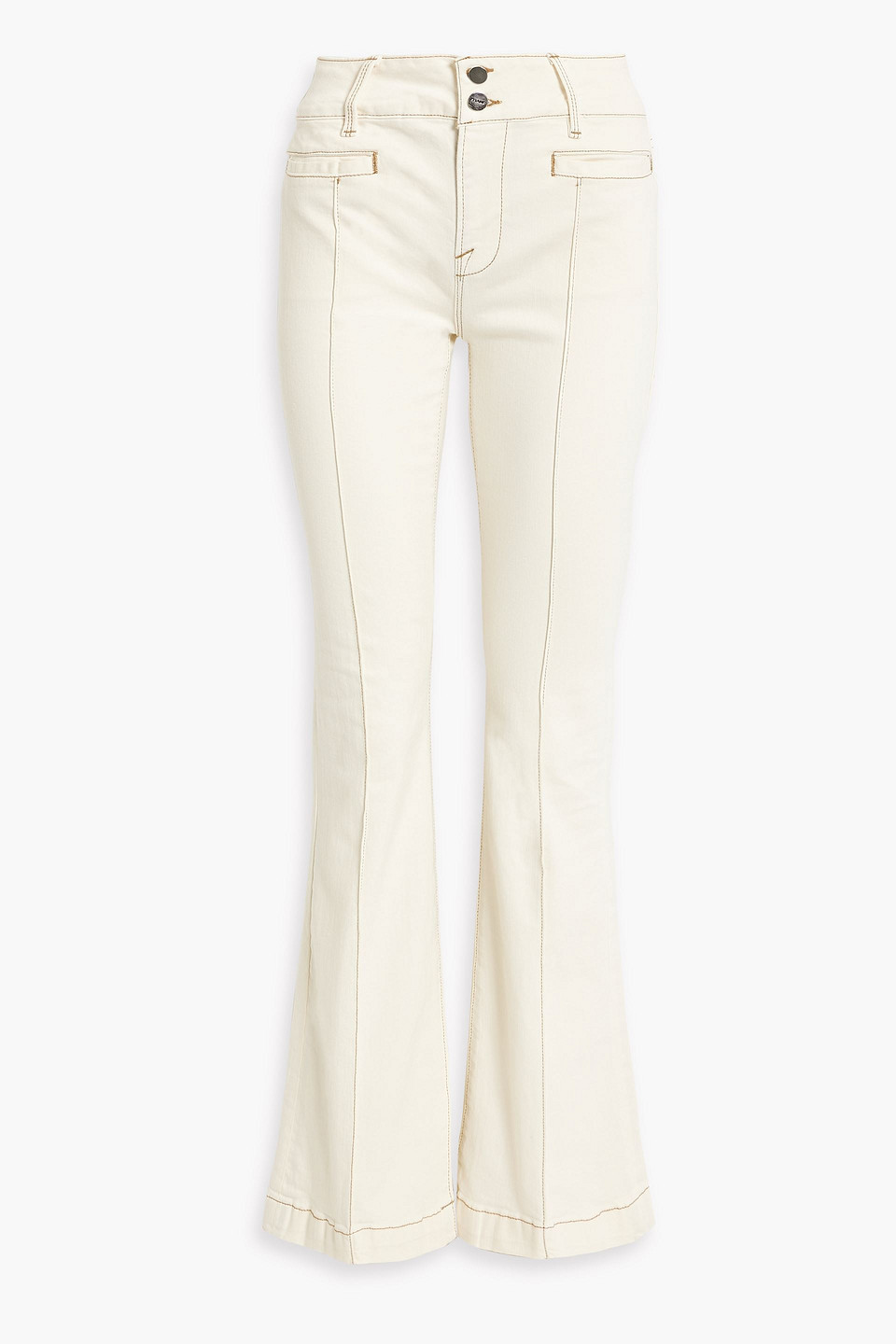 Frame Le High High-rise Flared Jeans In Ecru