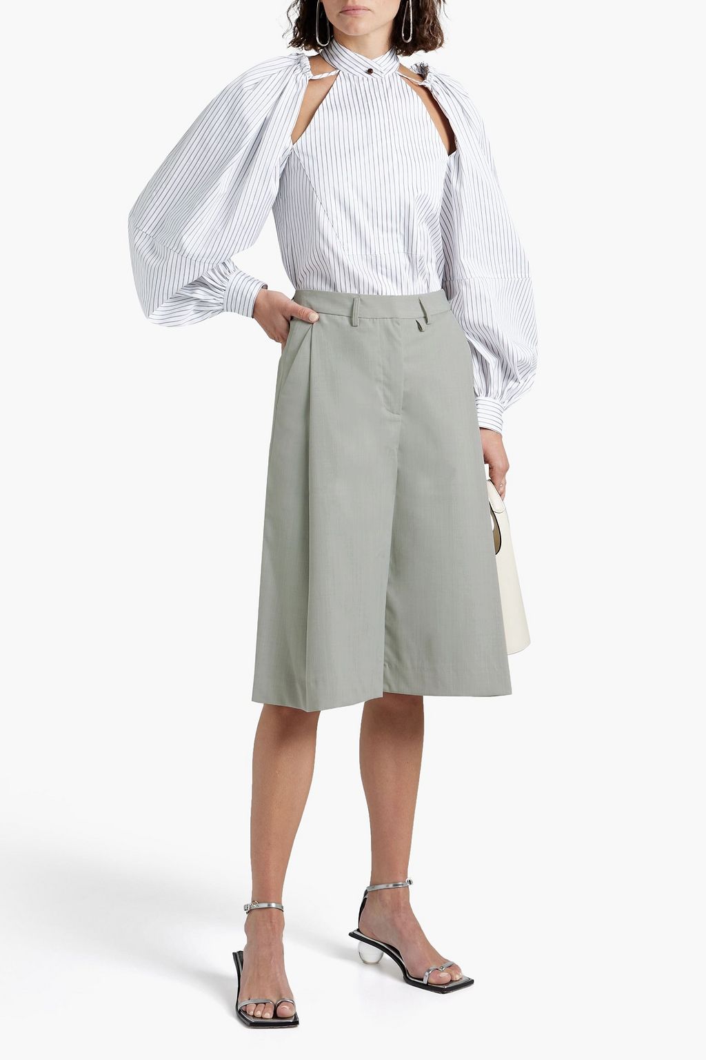 PALMER//HARDING Pleated twill shorts
