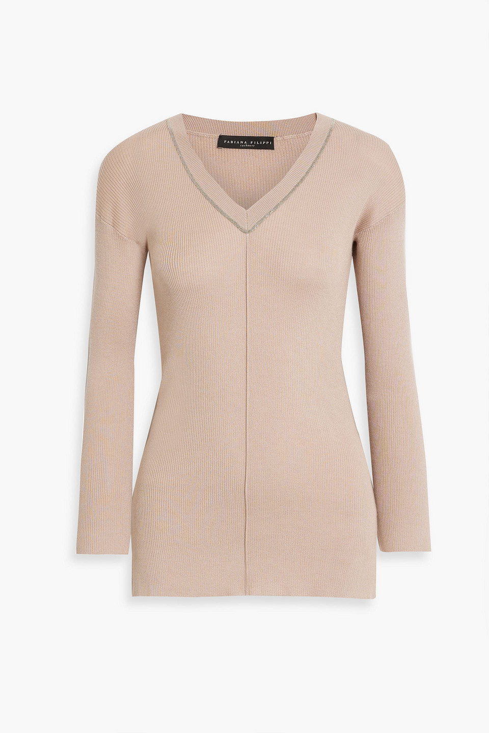 Fabiana Filippi Ribbed Cashmere And Silk-blend Sweater In Blush