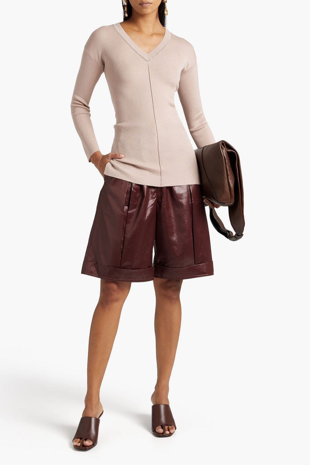 FABIANA FILIPPI Ribbed cashmere and silk-blend sweater
