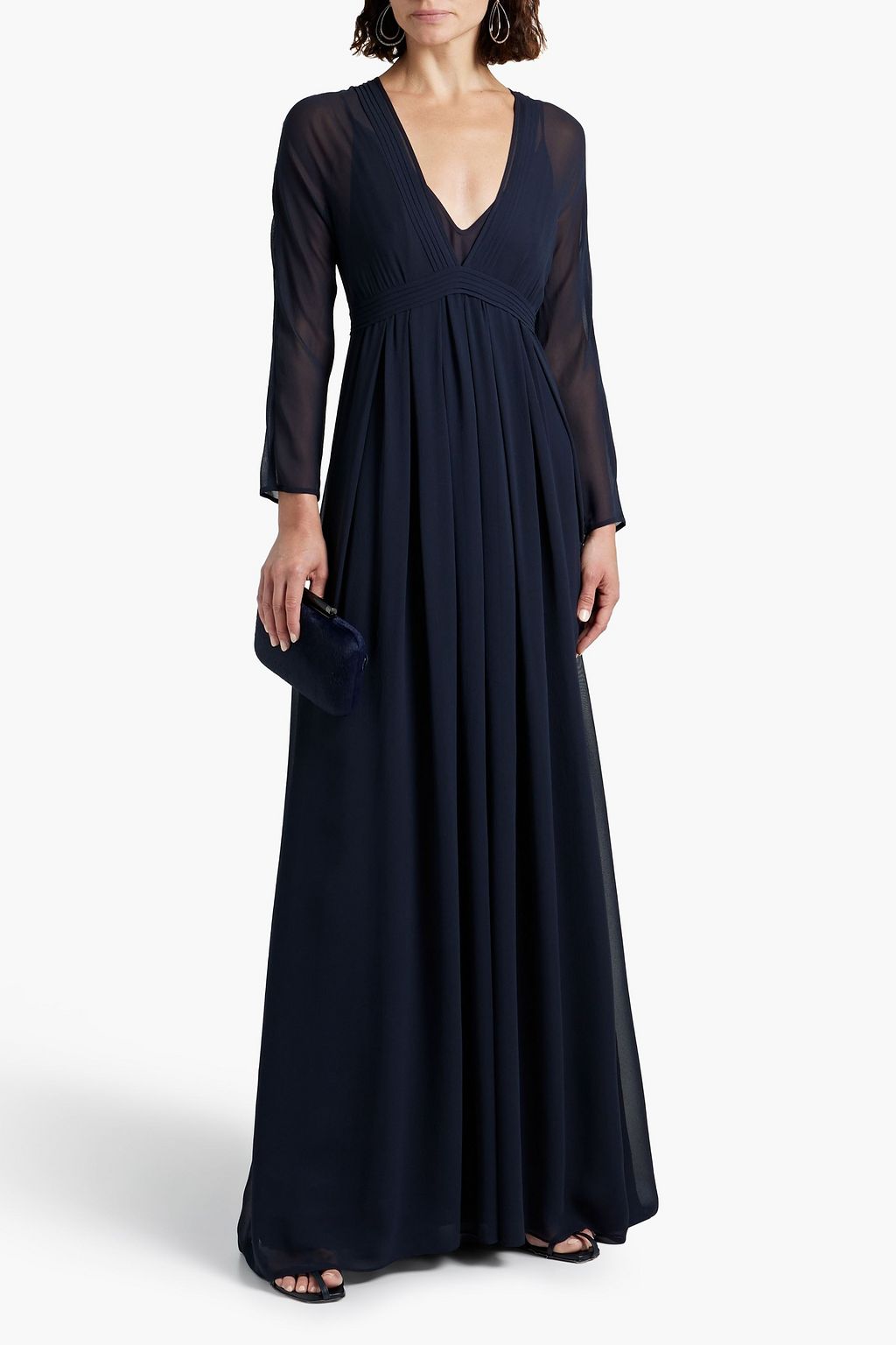 MAX MARA Gathered chiffon gown