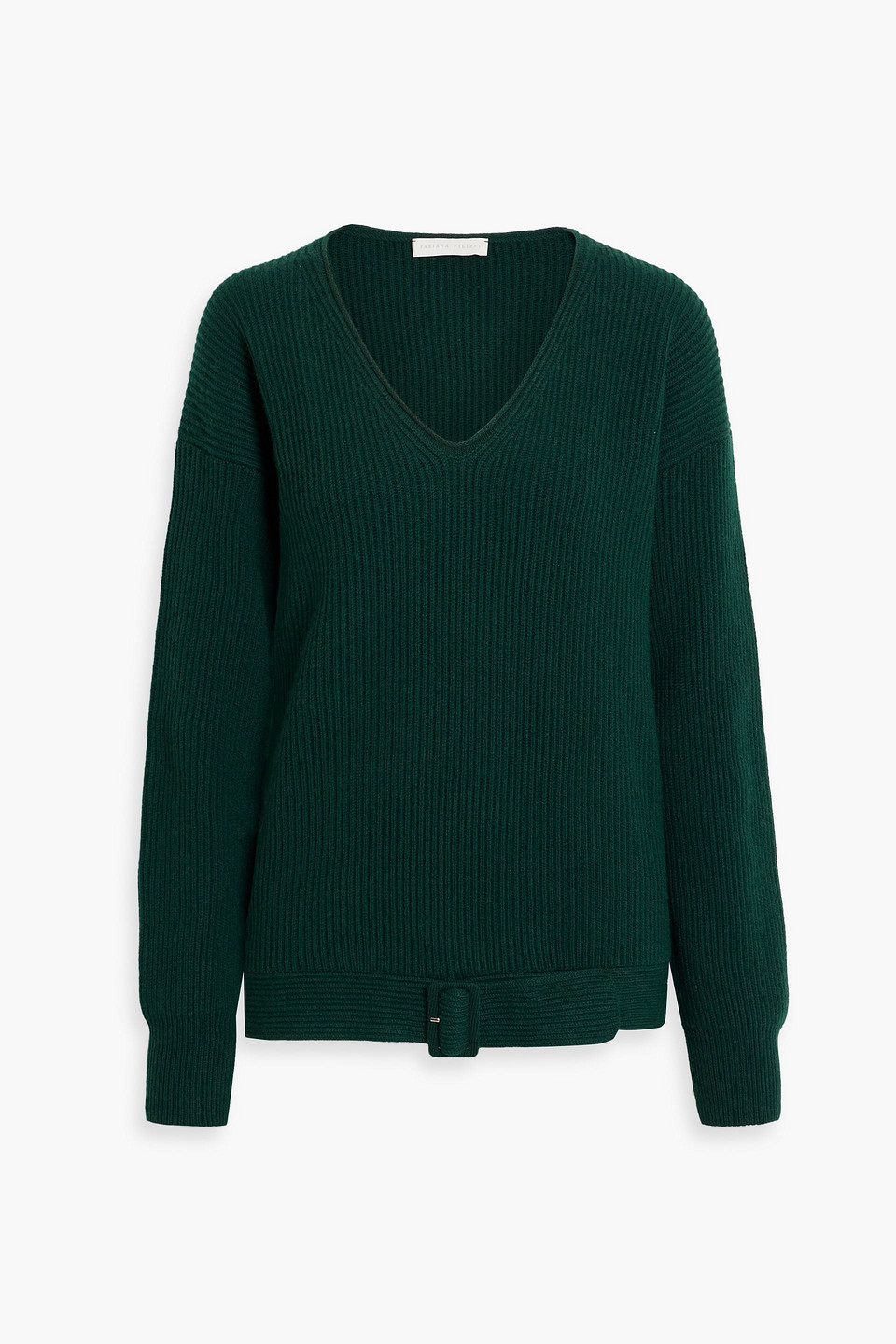 fabiana filippi - ribbed merino wool, silk and cashmere-blend sweater - green - it 44