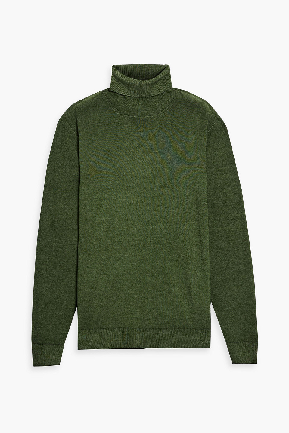 peserico - mélange wool turtleneck sweater - green - m