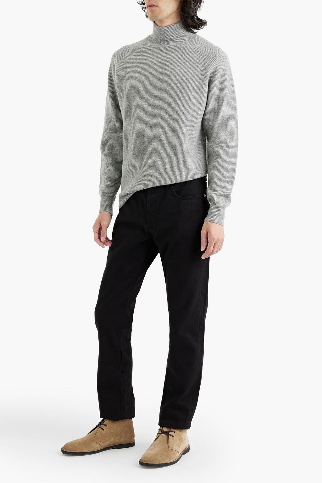 PESERICO Ribbed merino wool and cashmere-blend turtleneck sweater
