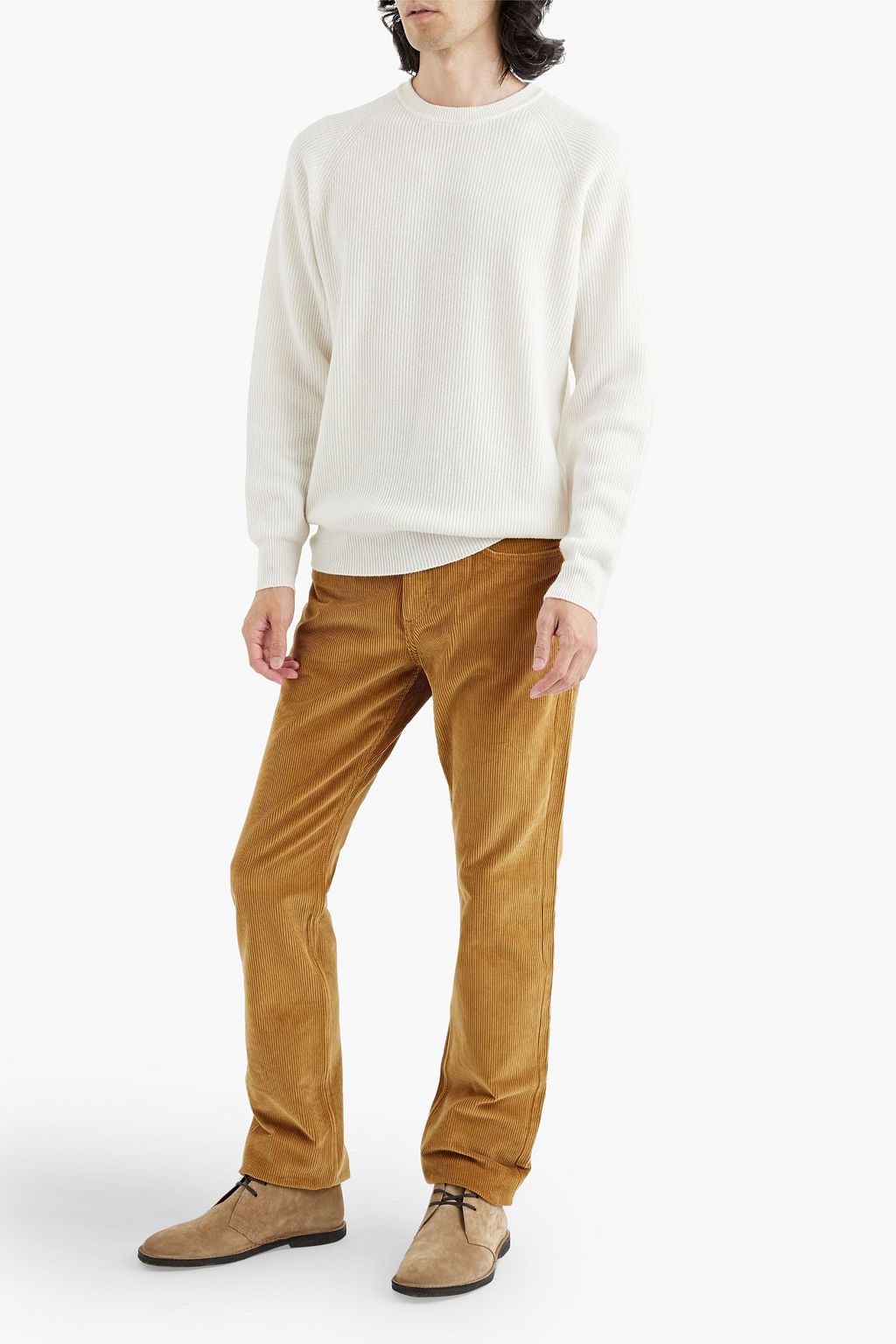 PESERICO Mélange ribbed merino wool and cashmere-blend sweater