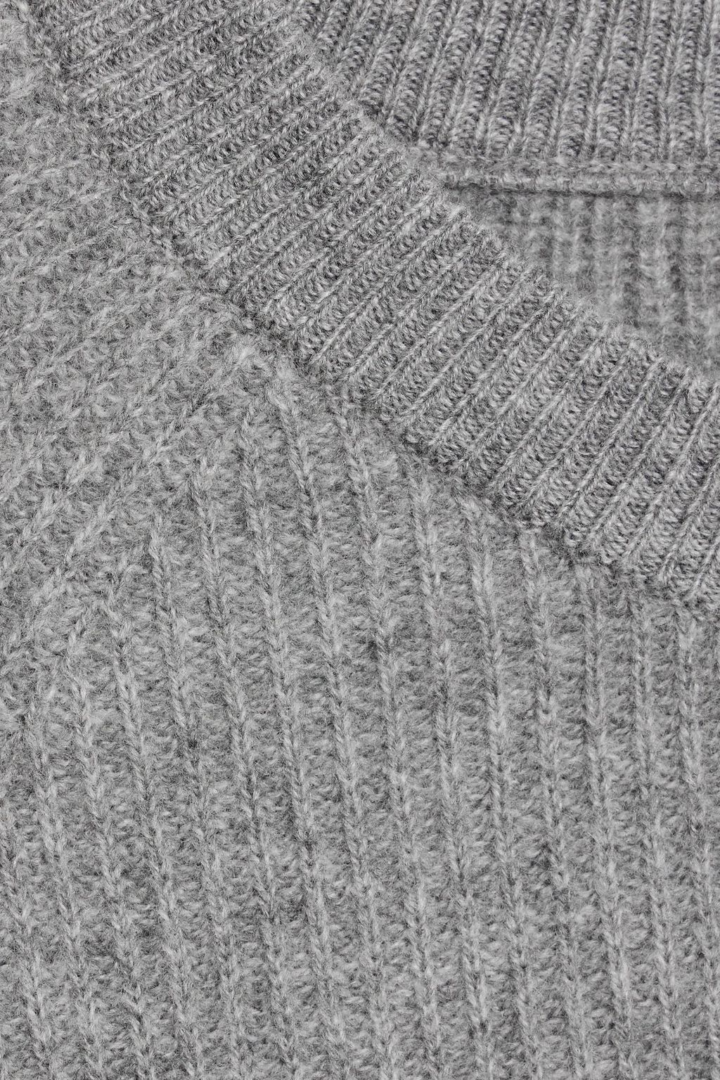 PESERICO Mélange ribbed merino wool and cashmere-blend sweater
