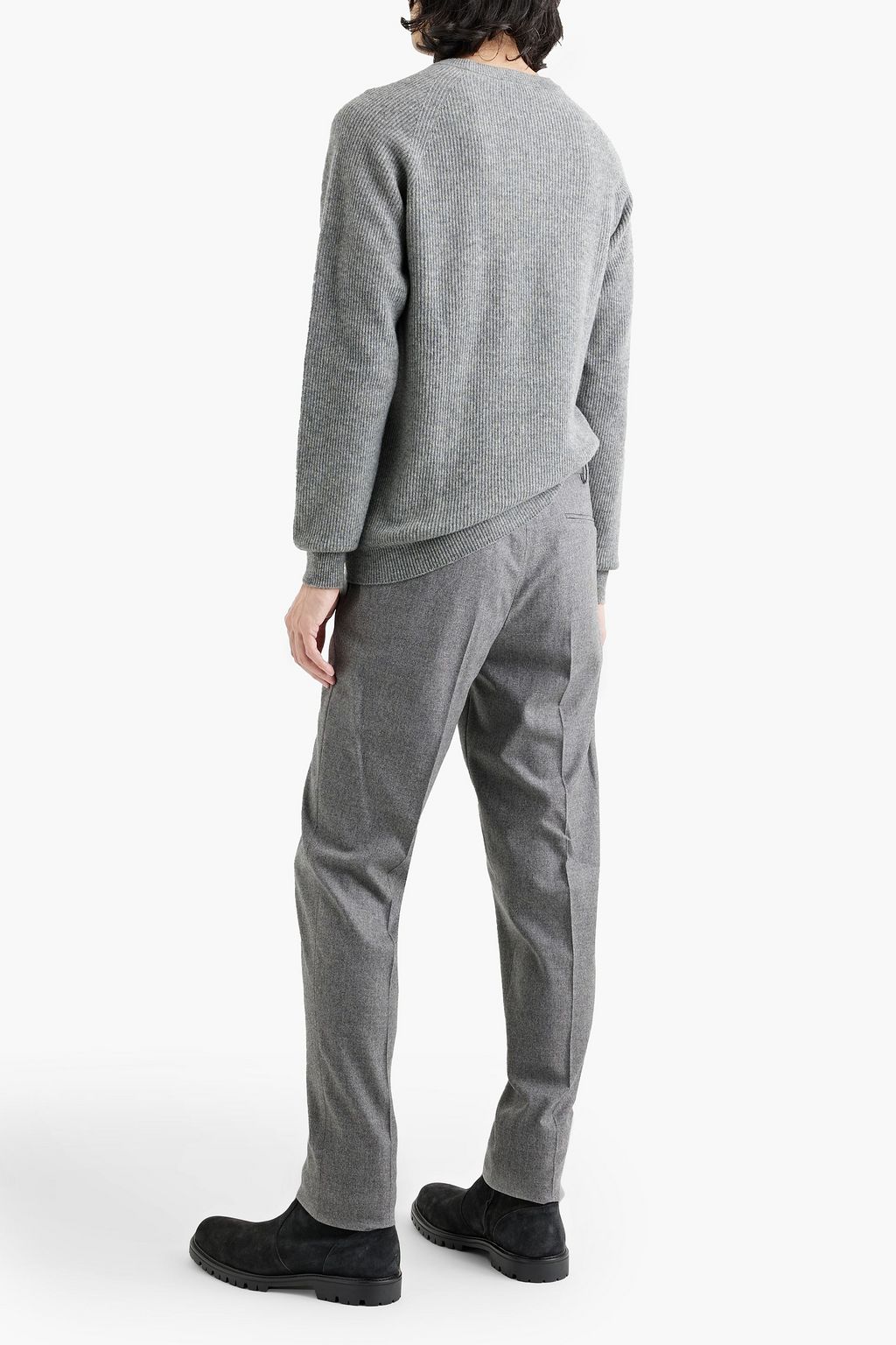 PESERICO Mélange ribbed merino wool and cashmere-blend sweater