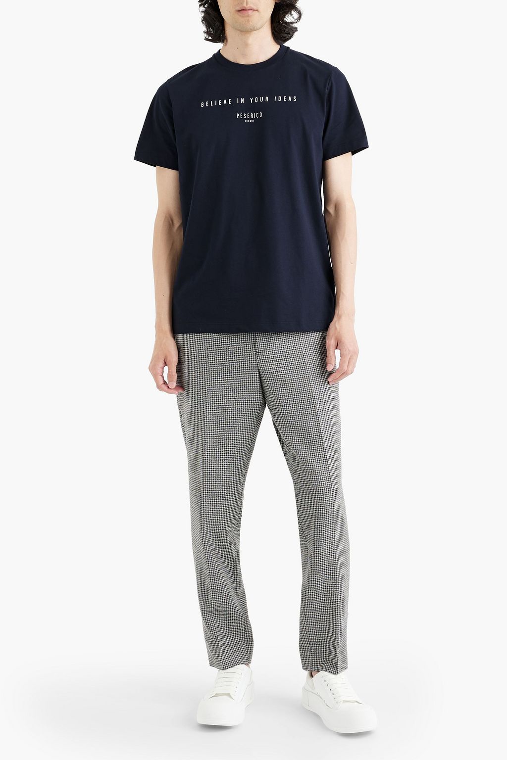 PESERICO Printed cotton-jersey T-shirt