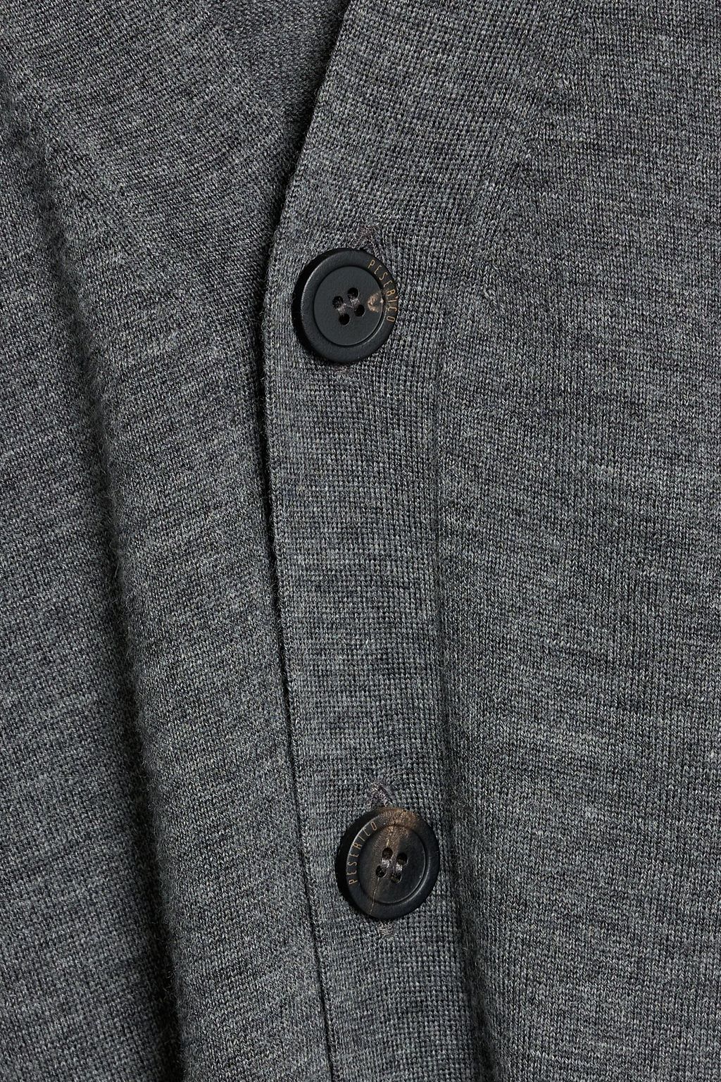 PESERICO Mélange wool-jersey cardigan
