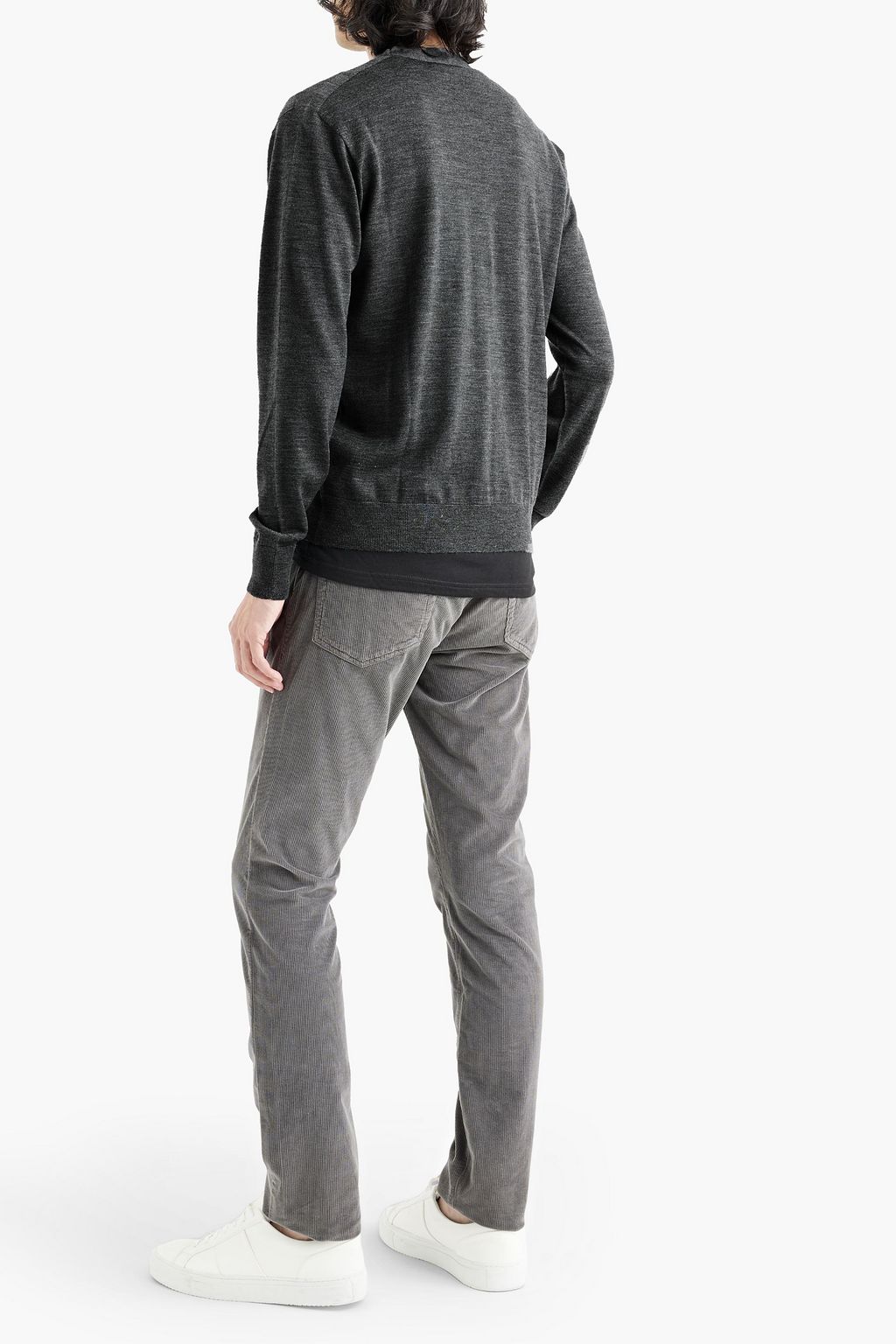 PESERICO Mélange wool-jersey cardigan