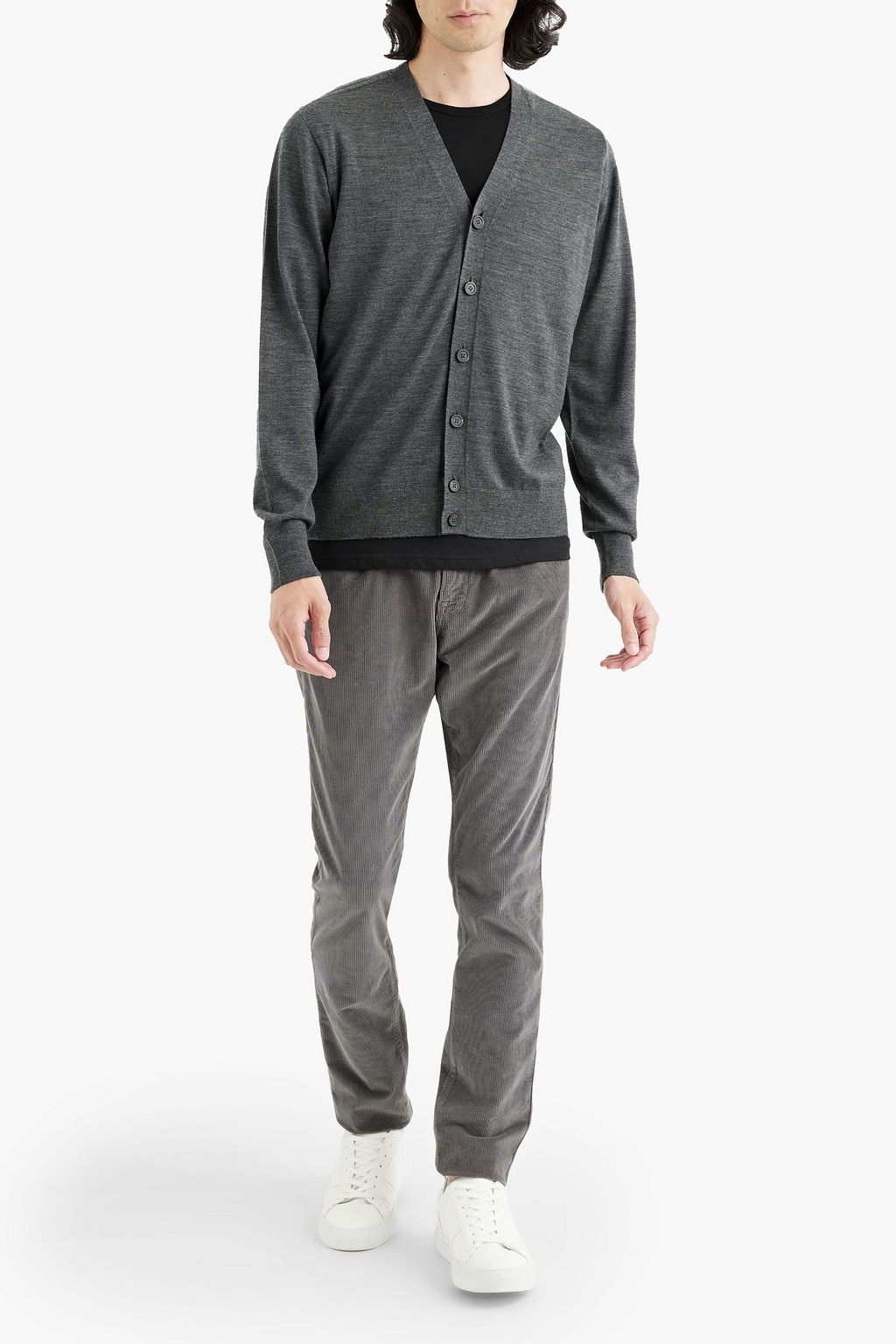 PESERICO Mélange wool-jersey cardigan