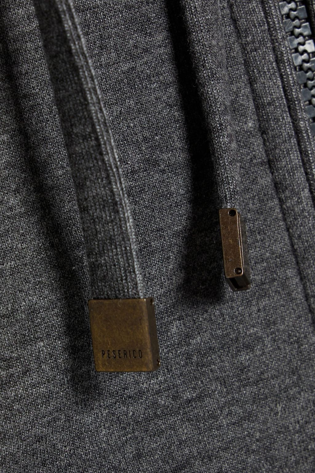 PESERICO Two-tone mélange wool-jersey hoodie