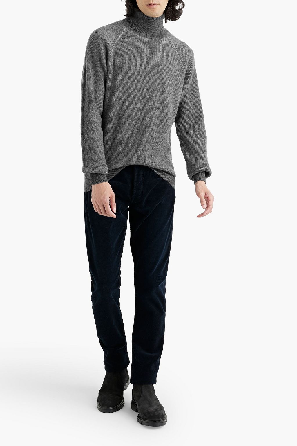 PESERICO Ribbed merino wool and cashmere-blend turtleneck sweater