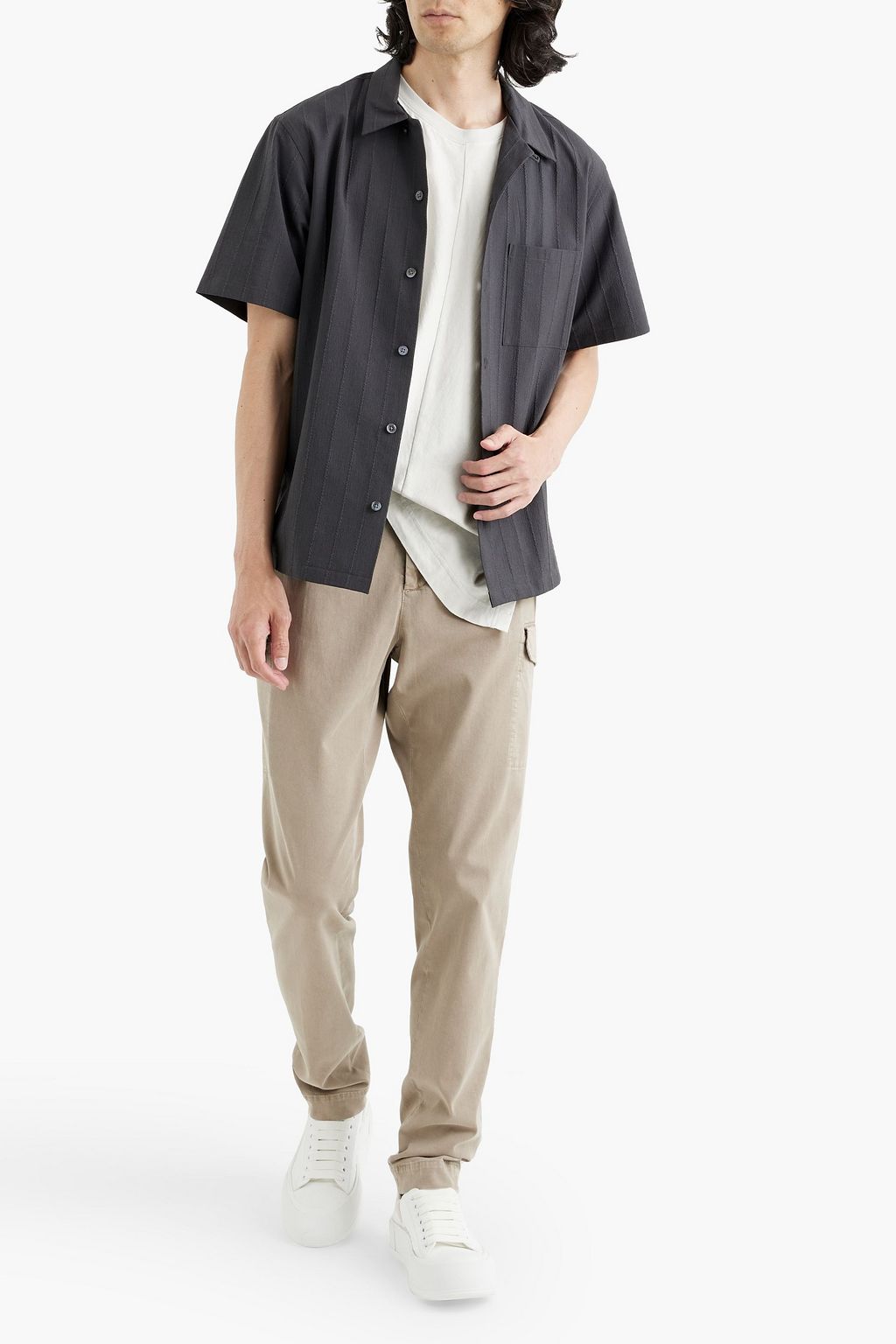 PESERICO Tapered cotton-blend twill cargo pants
