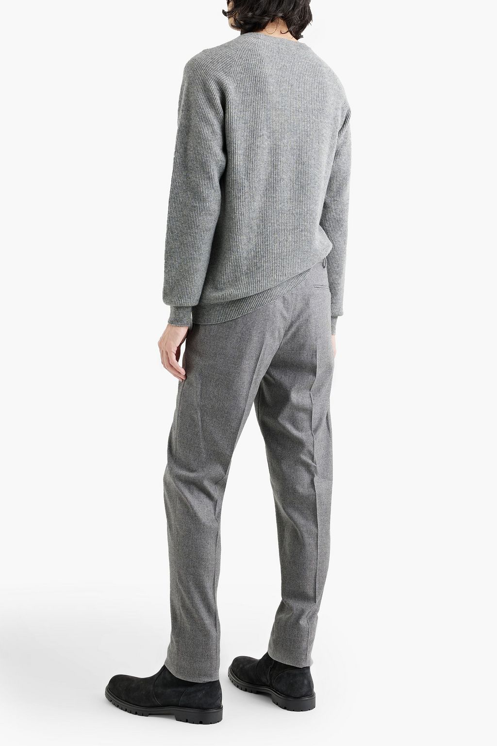 PESERICO Tapered mélange wool-blend pants