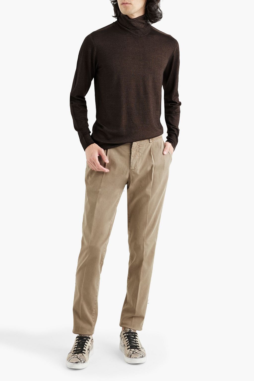 PESERICO Cotton-blend twill chinos