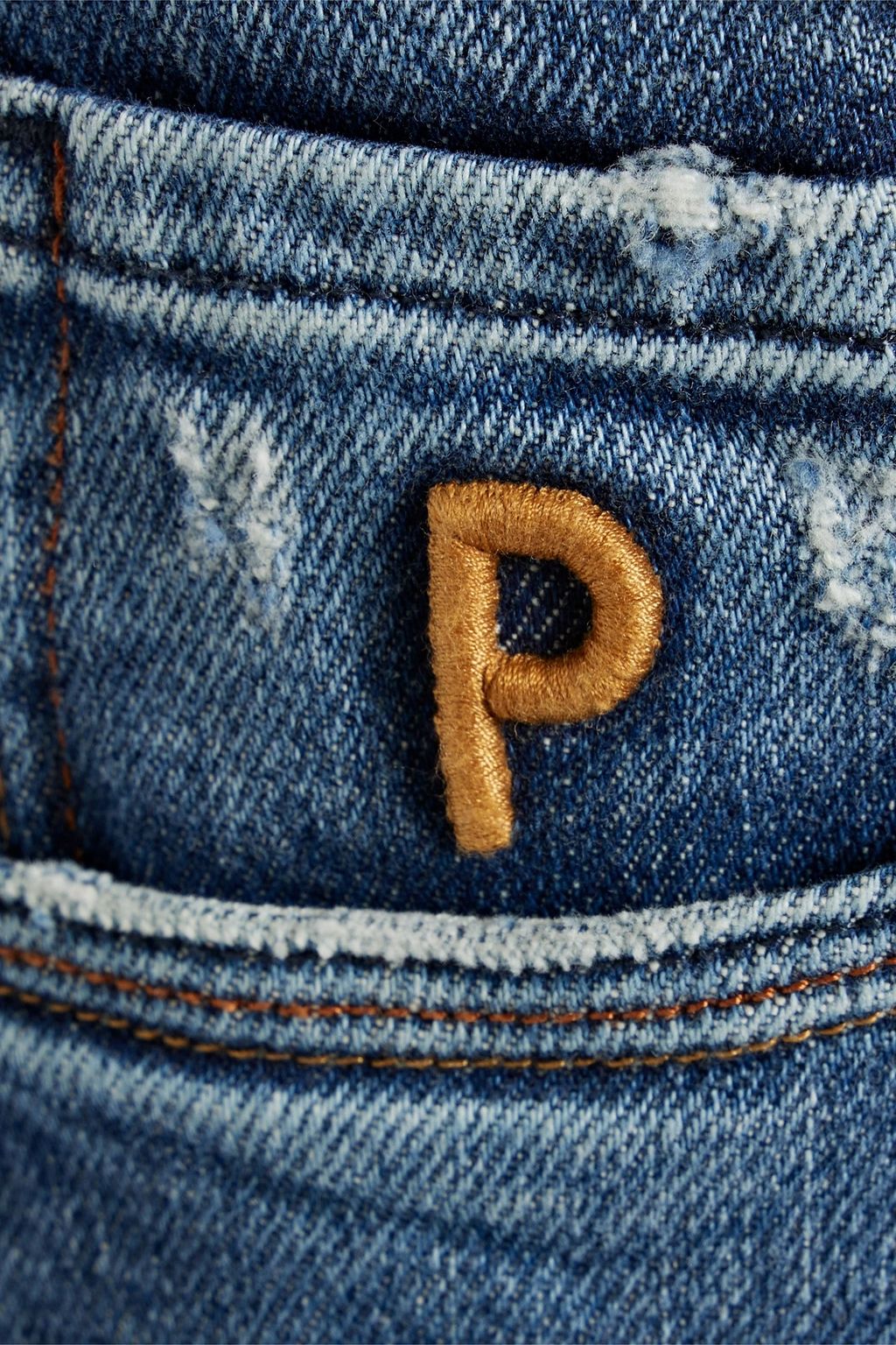 PESERICO Faded distressed denim jeans
