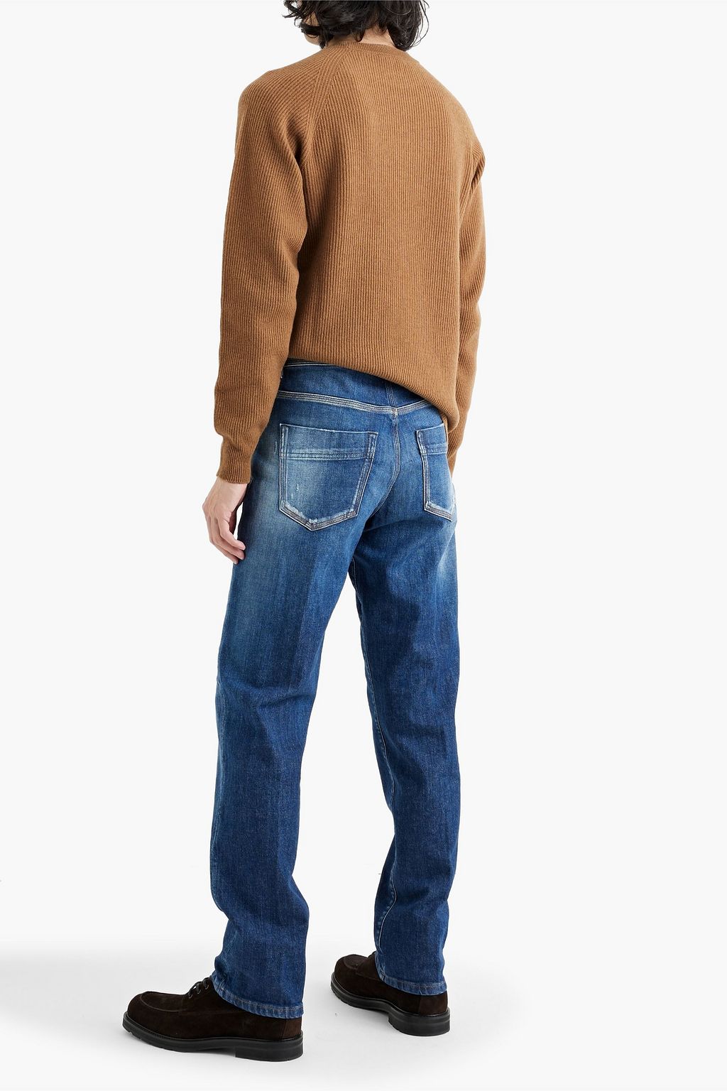 PESERICO Faded distressed denim jeans