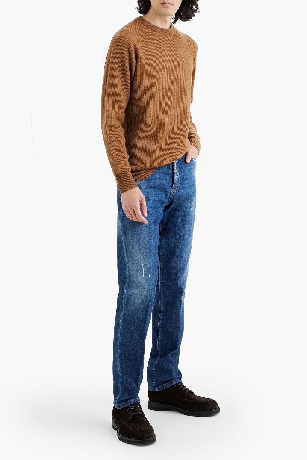 PESERICO Faded distressed denim jeans